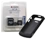 Black Silicone Skin Cover Case and Kingston 4GB microSDHC Class 4 Memory Card with miniSD, SD Adapter for Blackberry Pearl 8110 8120 8130