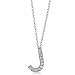 Sterling Silver Pendant Cubic Zirconia CZ Initial "J" Pendant Necklace - Ideal Gift For Mother Day, Anniversary, Engagement, Wedding, Birthday, For Her image 1