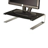 Redmond Monitor Stand, 14-5/8w x 11d x 4-1/4h, Black/Gray/Silver