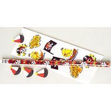 Childrens Toyshop  Toys : Pirate Pencil, Eraser and Sticker Set - 12 sets
