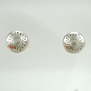 Small Stamped Stud Earrings in Sterling Silver, #9084