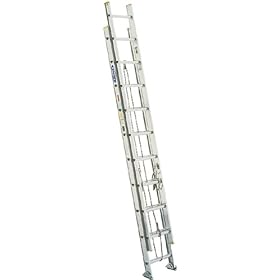 Werner 20-Foot 225-Pound Duty Rating Aluminum Flat D-Rung Extension Ladder #D1220-2