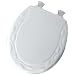 Mayfair 34EC-000 Designer White Sculptured Ivy Molded Wood Toilet Seat with Easy Clean Hinges