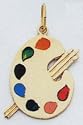 Artist Palette Enameled Charm - A0329