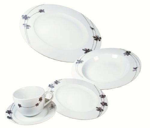 Arte Viva 117303 Kaffee- und Tafelservice Violetta, 30-teilig, Porzellan, rund, schwarz, D Preisvergleich
