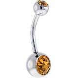 SWAROVSKI Topaz DOUBLE GEM Belly Button Ring