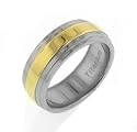 Womens and Mens 7mm Wide Gold Tone Striped Center Titanium Wedding Band Ring Size 6(Size 9,13)