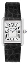 Cartier Tank Watch: Cartier Midsize Tank Solo Stainless Steel Leather Strap Watch #W1018255