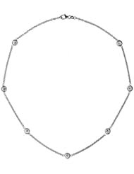 18KT White DBY Necklaces Length = 18