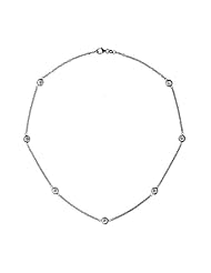 18K White Gold Diamond By The Inch Necklace 18 Inch