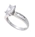 SilverBin Sterling Silver Engagement Style Prong Set Rectangular CZ Ring with Baguette CZ Accents