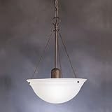 1 Lt Pendant, Tannery Bronze, Etched glass