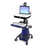 Styleview Notebook Powered Cart, Retractable Keyboard, Storage Basket and Handle