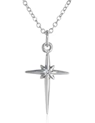 Christmas Star Cross Pendant Necklace, 18"