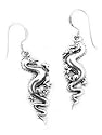 Sterling Silver Dueling DRAGON Serpent Hook Earrings