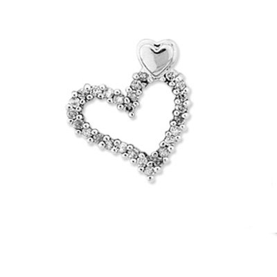 10K Diamond Open Heart Pendant