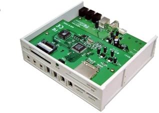 Multifunction Hi-Speed USB 2.0 Front Panel Card Reader with USB 2.0 Hub / 1394a Repeater / Audio Ports / SATA Ports (5.25")