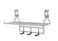 Rubbermaid 5E15 FastTrack 19-1/4-by-11-1/4-by-7-Inch Shelf with Three Hooks, Satin Nickel