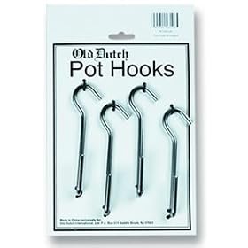 Set/4 4¾ Satin Nickel Angled Pot Rack Hooks