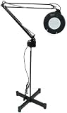3 Diopter Magnifier Lens clamp-on lamp w/ Floor Stand--BLACK