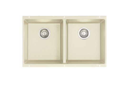 Blanco 516321 Précis 16-Inch Equal Double Bowl Sink, Biscuit