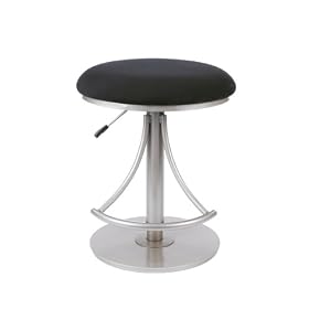 Hillsdale Venus Backless Adjustable Swivel Stool, Silver Finish with Black Faux-Suede... by Hillsdale