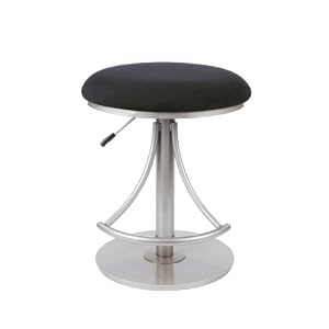 Hillsdale Venus Backless Adjustable Swivel Stool, Silver Finish with Black Faux-Suede... by Hillsdale