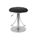 Hillsdale Venus Backless Adjustable Swivel Stool, Silver Finish with Black Faux-Suede Fabric