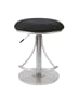 Hillsdale Venus Backless Adjustable Swivel Stool, Silver Finish with Black Faux-Suede Fabric