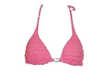 XOXO Ruffled Triangle Swimsuit-top w/Rhinestone Heart
