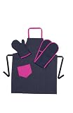 Rushbrookes Denim And Pink Double Oven Glove