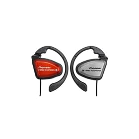 Pioneer SE-E33-X2 Sport Clip On-Ear Headphones with Changeable Color Plates (Silver/Red)