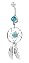 Aqua Dream Catcher Navel Ring Belly Rings Body Jewelry