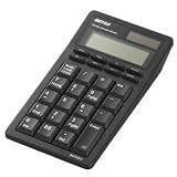 BUFFALO テンキーボード 電卓機能付 USB接続 16mmキーピッチ ブラック BSTKD01BK