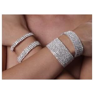 Rhinestone Stretch Bracelet 2 3 5 or 10 Rows Austrian Crystal Evening Wear Clubing