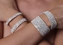 Rhinestone Stretch Bracelet 2 3 5 or 10 Rows Austrian Crystal Evening Wear Clubing