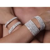 Rhinestone Stretch Bracelet 2 3 5 or 10 Rows Austrian Crystal Evening Wear Clubing