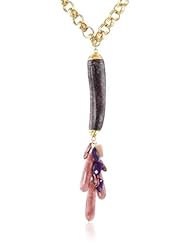 Devon Leigh Purple Cluster Sugalite Pendant in 24k Gold Necklace, 31.5"