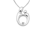 0.03 cttw Mother and Child® Pendant by Janel Russell - 14kt White Gold