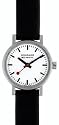 Mondaine EVO Official Swiss Railways Lady 26mm Watch - White Dial, Black Leather Strap A658.30301.11SBB