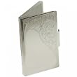 Engravable Business Card Holder - Nickel Plated with Scroll Accents