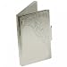 Engravable Business Card Holder - Nickel Plated with Scroll Accents