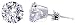Sterling Silver 10 MM Round Clear Cubic Zirconia Stud Post Friction Back Earrings