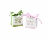 Kate Aspen Butterflies Laser-Cut Favor Box - Set of 24, Pink