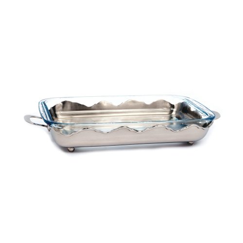 Star Home Nickel Crown Rectangular Server with 3-Quart Baker