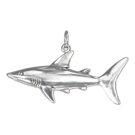 STERLING SILVER HIGH POLISH SHARK CHARM