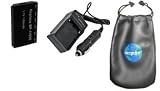 Amsahr - Digital Replacement Battery Plus Mini Battery Travel Charger For Specific Digital Camera And Camcorder Models / Compatible With Kyocera Bp-1100S Charges With Intelligent Charge Technology - Includes Car Adapter And Leatherette Camera / Lens Accessories Pouch