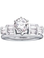Ann Harrington Jewelry 14k White Gold 5/8 Ct Tw Diamond Baguette Ring Enhancer