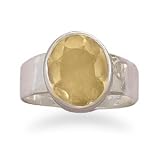Sterling Silver Oval Citrine Ring