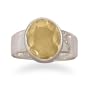 Sterling Silver Oval Citrine Ring - Size 8